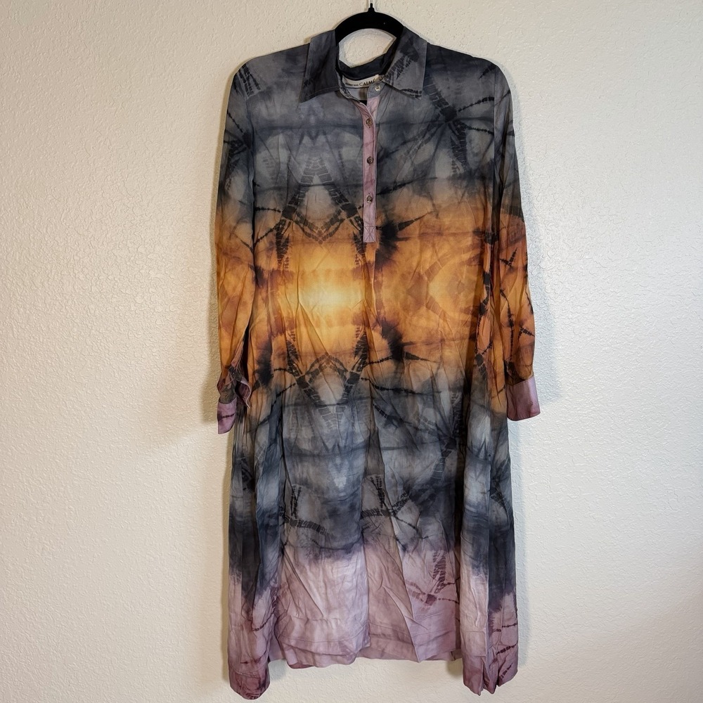 Johnny Was CALMÉ Dress‎ Midi SZ Small Art to Wear Tie Dye Lagenlook Boho Resort - Picture 2 of 12